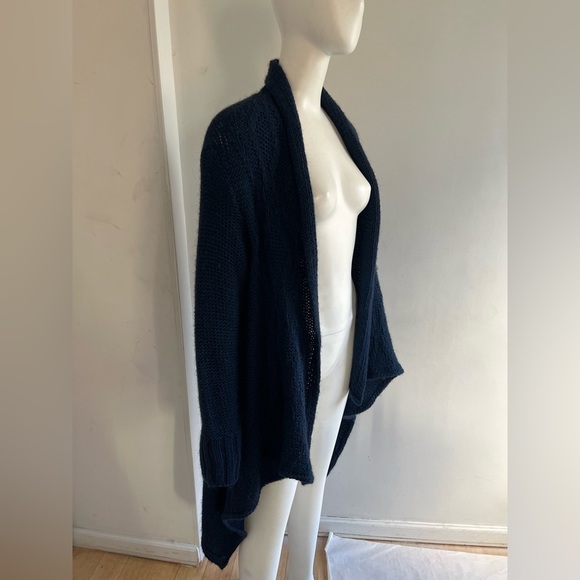 Antoine & Lili Women’s Alpaca Wool Cardigan Sweater Navy Blue Sz L Boho Coastal - Picture 3 of 9